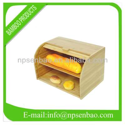 Double-layer bamboo bread box