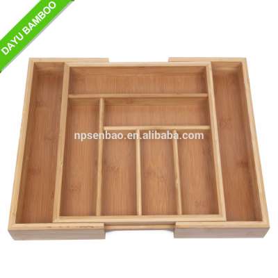 Wholesale high quality natural bamboo cutlery tray